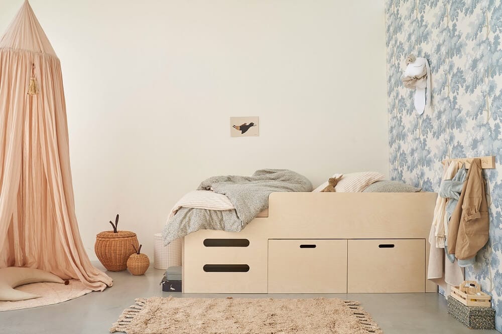 Little dreamers -Halfhoogslaper met lades twijfelaar 120 x 200 cm Riva