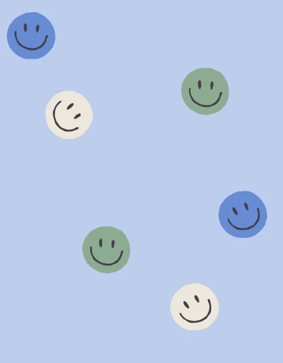 Annet Weelink Design – behang Smiley light blue SALE